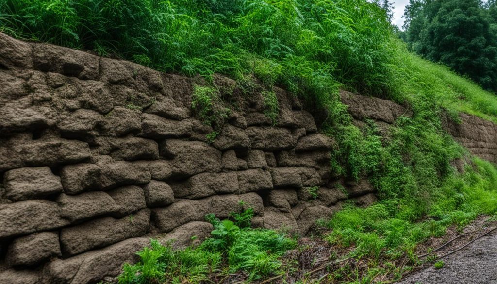 Retaining wall damage due to soil erosion