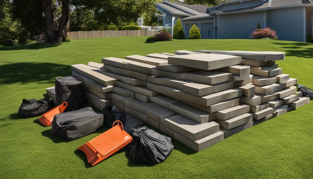 Materials for building retaining wall