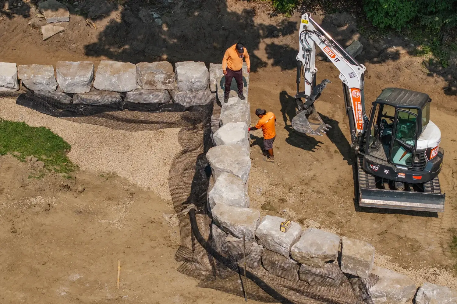Retaining wall repair project